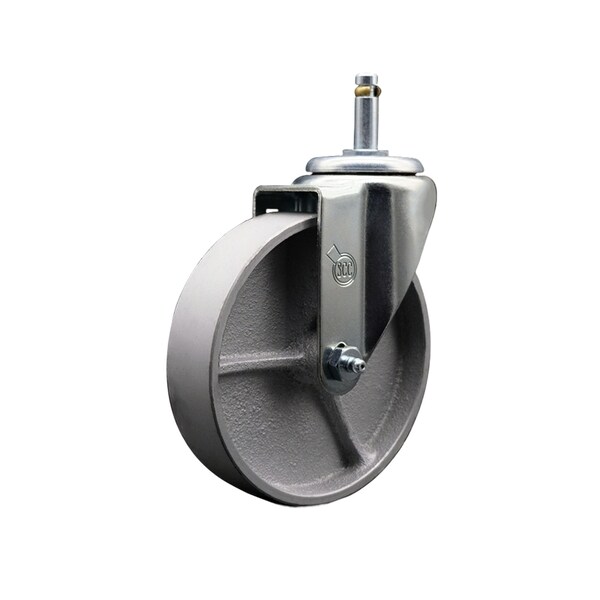 Semi Steel Swivel Grip Ring Stem Caster 5'' Wheel & 7/16'' Stem